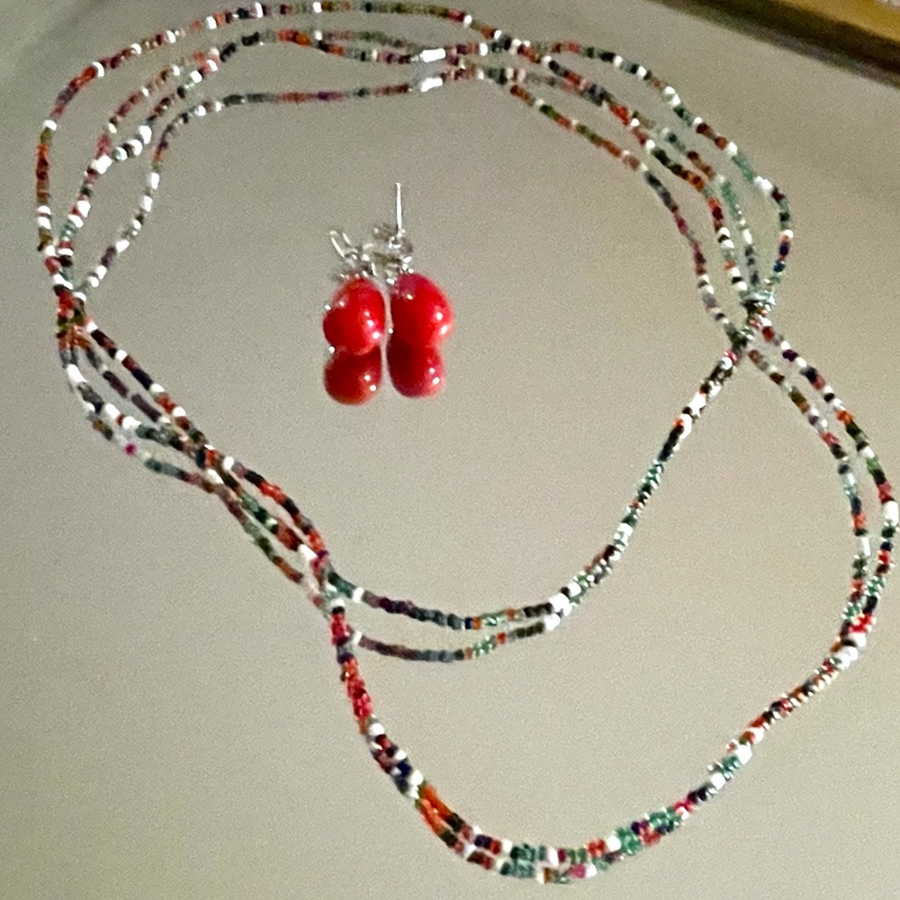 Brand new handmade necklace and earrings